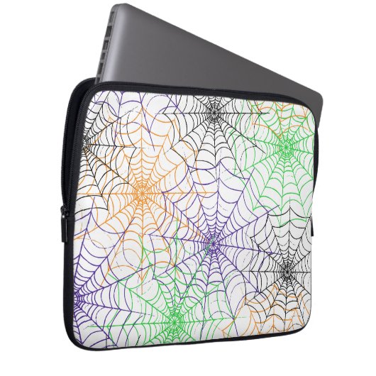 Ein einfaches Halloween-Webmuster Laptopschutzhülle (Vorne Rechts)
