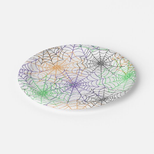 Ein einfaches Halloween-Webmuster Pappteller (Schrägansicht)