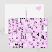 Ein einfaches Hello Part Deux Postkarten - Pink (Vorne/Hinten)