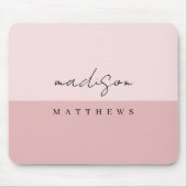 Ein einfaches, individuelles Monogramm Blush Pink Mousepad (Vorne)