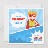 Ein einfaches Kind in der Blank Superhelden zum Ge Einladung (Vorderseite)