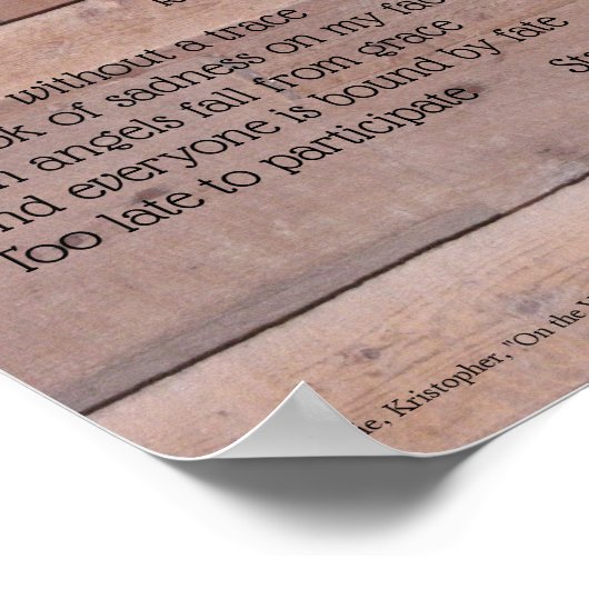 Ein einfaches Lebensgedicht Poster (Ecke)