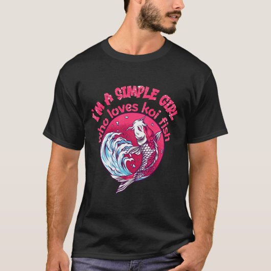 Ein einfaches Mädchen, das Koi Fisch Liebe T-Shirt (Vorderseite)