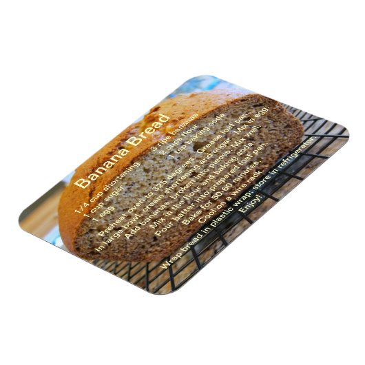 Ein einfaches Rezept für Bananenbrot auf einem Mag Magnet (Linke Seite)