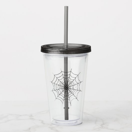 Ein einfaches Spinnennetz Acryltrinkbecher (Vorderseite)