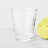 Ein einfaches Spinnennetz Schnapsglas (Links)
