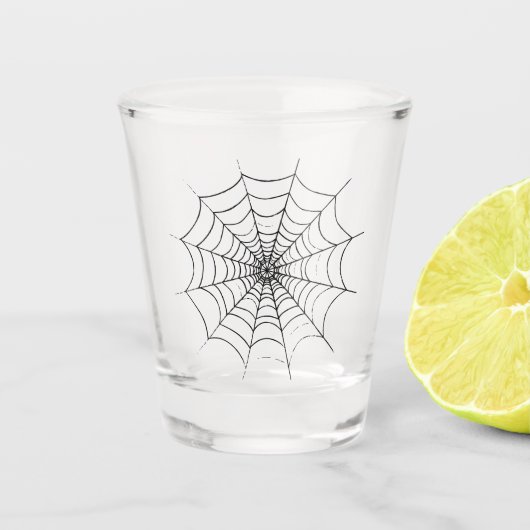 Ein einfaches Spinnennetz Schnapsglas (Vorderseite)