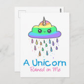 Ein Einhorn geregnet auf mich Postkarte (Vorne/Hinten)
