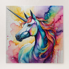 Ein Einhorn in Aquarelle Puzzle
