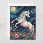 Ein Einhorn in der frühen Nacht Postkarte (Vorne/Hinten)