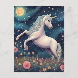 Ein Einhorn in der frühen Nacht Postkarte