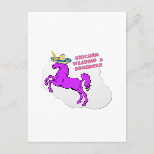 Ein Einhorn mit einem Sombrero Postkarte (Vorderseite)