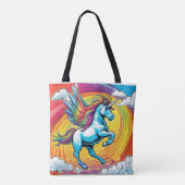 Ein Einhorn mit Regenbogen Tasche (Rückseite)