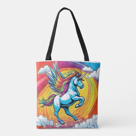 Ein Einhorn mit Regenbogen Tasche (Rückseite)