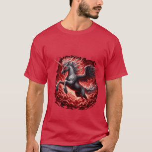 Ein Einhorn-Pferd Inhehunder wütend fliegend Inhe T-Shirt