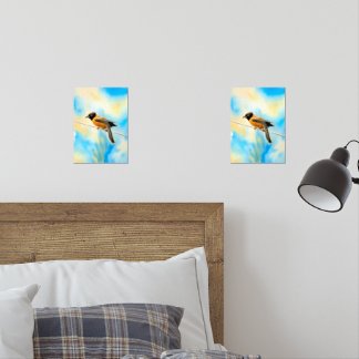 Ein einsamer bunter Vogel Bilderwand Sets