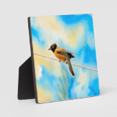 Ein einsamer bunter Vogel Fotoplatte (Vorderseite)