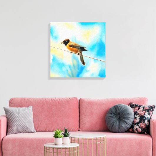 Ein einsamer bunter Vogel Leinwanddruck (Insitu (Wohnzimmer))