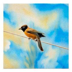Ein einsamer bunter Vogel Poster