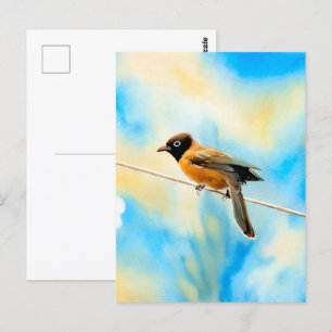 Ein einsamer bunter Vogel Postkarte