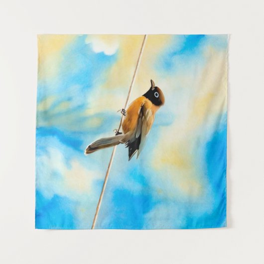 Ein einsamer bunter Vogel Wandteppich (Vorderseite (Horizontal))