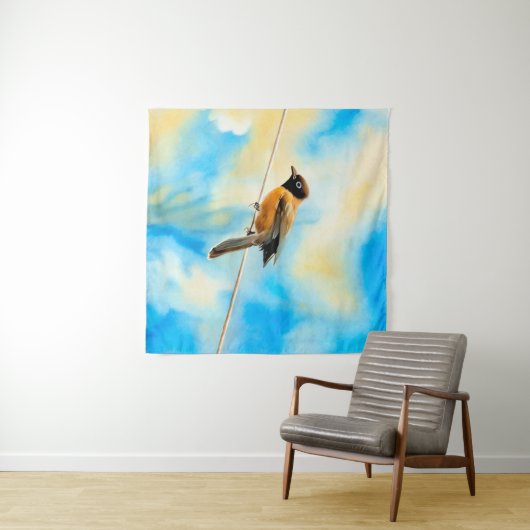 Ein einsamer bunter Vogel Wandteppich (Beispiel (Horizontal))