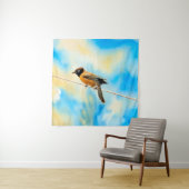 Ein einsamer bunter Vogel Wandteppich (Beispiel)