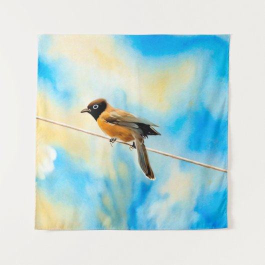 Ein einsamer bunter Vogel Wandteppich (Vorderseite)