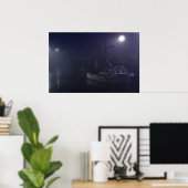 Ein einsamer Harbour Night Fine Art Print Poster (Heimbüro)