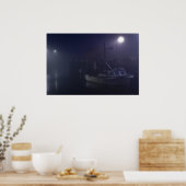 Ein einsamer Harbour Night Fine Art Print Poster (Küche)