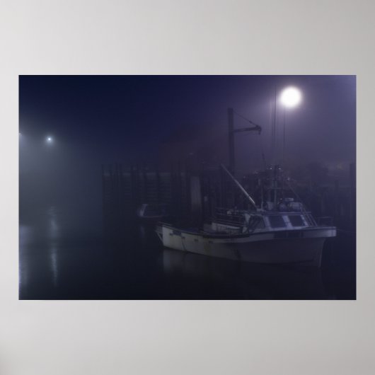 Ein einsamer Harbour Night Fine Art Print Poster (Vorne)