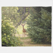 Ein einsamer Hirsch Fleecedecke (Vorderseite (Horizontal))