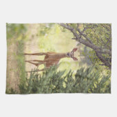 Ein einsamer Hirsch Geschirrtuch (Horizontal)