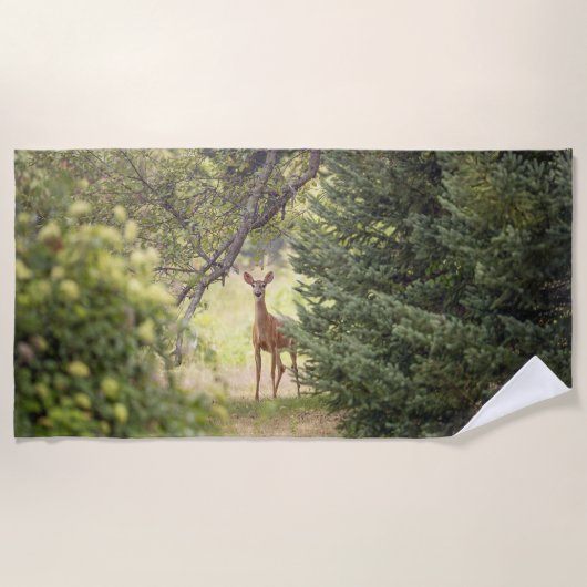 Ein einsamer Hirsch Strandtuch (Vorderseite)