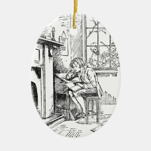 Ein einsamer Junge Keramikornament (Vorne)