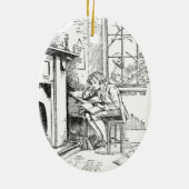 Ein einsamer Junge Keramikornament (Hinten)