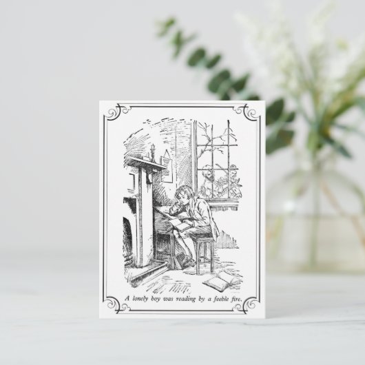 Ein einsamer Junge Postkarte (Stehend Vorderseite)