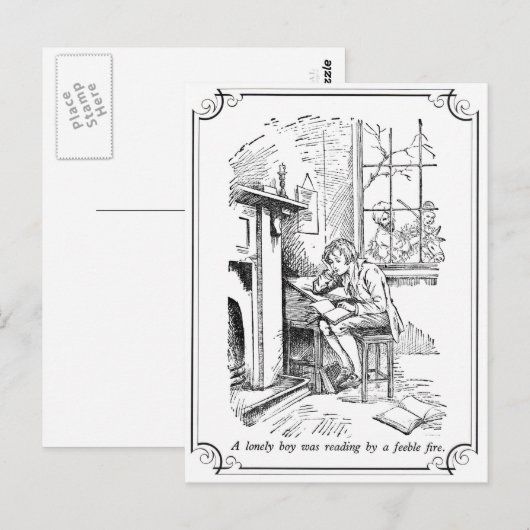 Ein einsamer Junge Postkarte (Vorne/Hinten)