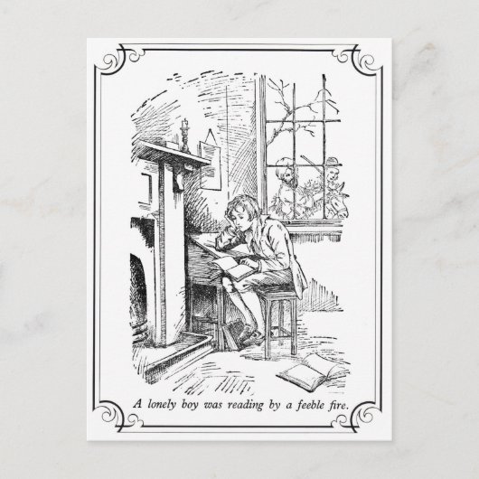Ein einsamer Junge Postkarte (Vorderseite)