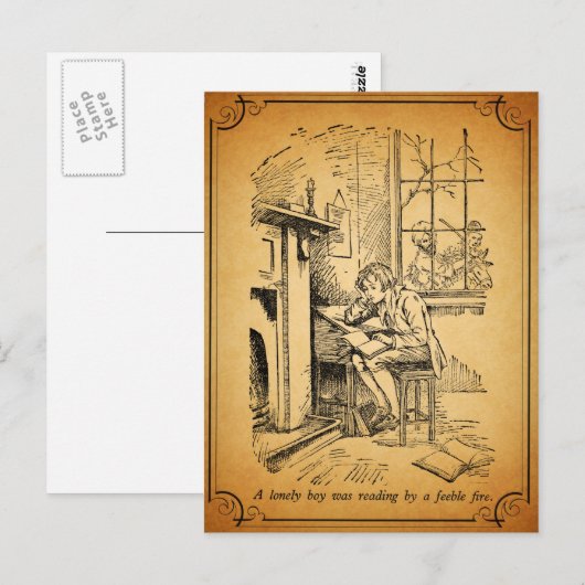 Ein einsamer Junge Postkarte (Vorne/Hinten)