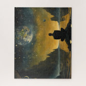 Ein einsamer Mann in einer surrealen Landschaft Puzzle (Vertikal)