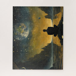 Ein einsamer Mann in einer surrealen Landschaft Puzzle