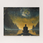 Ein einsamer Mann in einer surrealen Landschaft Puzzle (Horizontal)