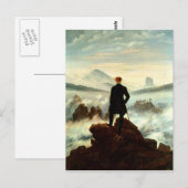 Ein einsamer Wanderer über den Wolken Postkarte (Vorne/Hinten)