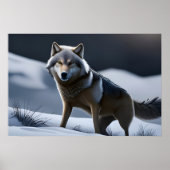 Ein einsamer Wolf auf der Jagd Poster (Vorne)