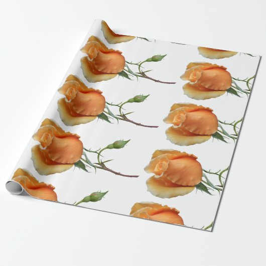 Ein einzelner Rosenschnitt Geschenkpapier (Ungerollt)