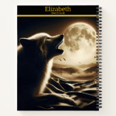 Ein Einzelwolf unter einem strahlenden Mond Notizblock (Rückseite)