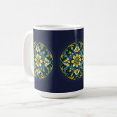💚 💙 💛 Ein einzigartiges Azulejo Elegante: Mitte Kaffeetasse (Vorderseite Links)