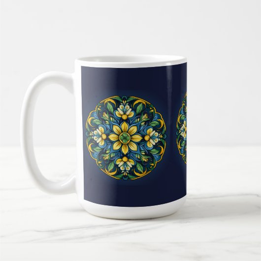 💚 💙 💛 Ein einzigartiges Azulejo Elegante: Mitte Kaffeetasse (Links)