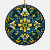 💚 💙 💛 Ein einzigartiges Azulejo Elegante: Mitte Keramik Ornament (Vorne)